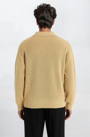 The Quarter Zip Polo - Pea & Kew