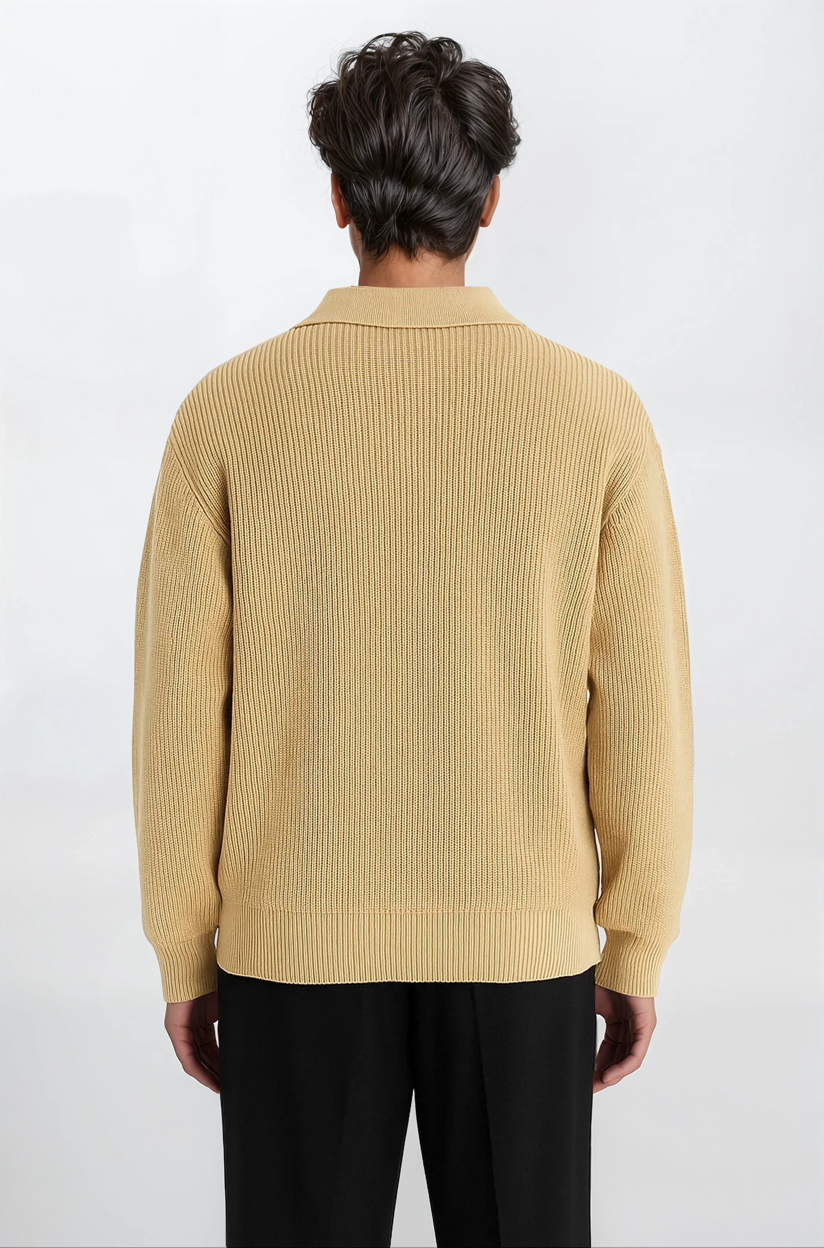 The Quarter Zip Polo - Pea & Kew