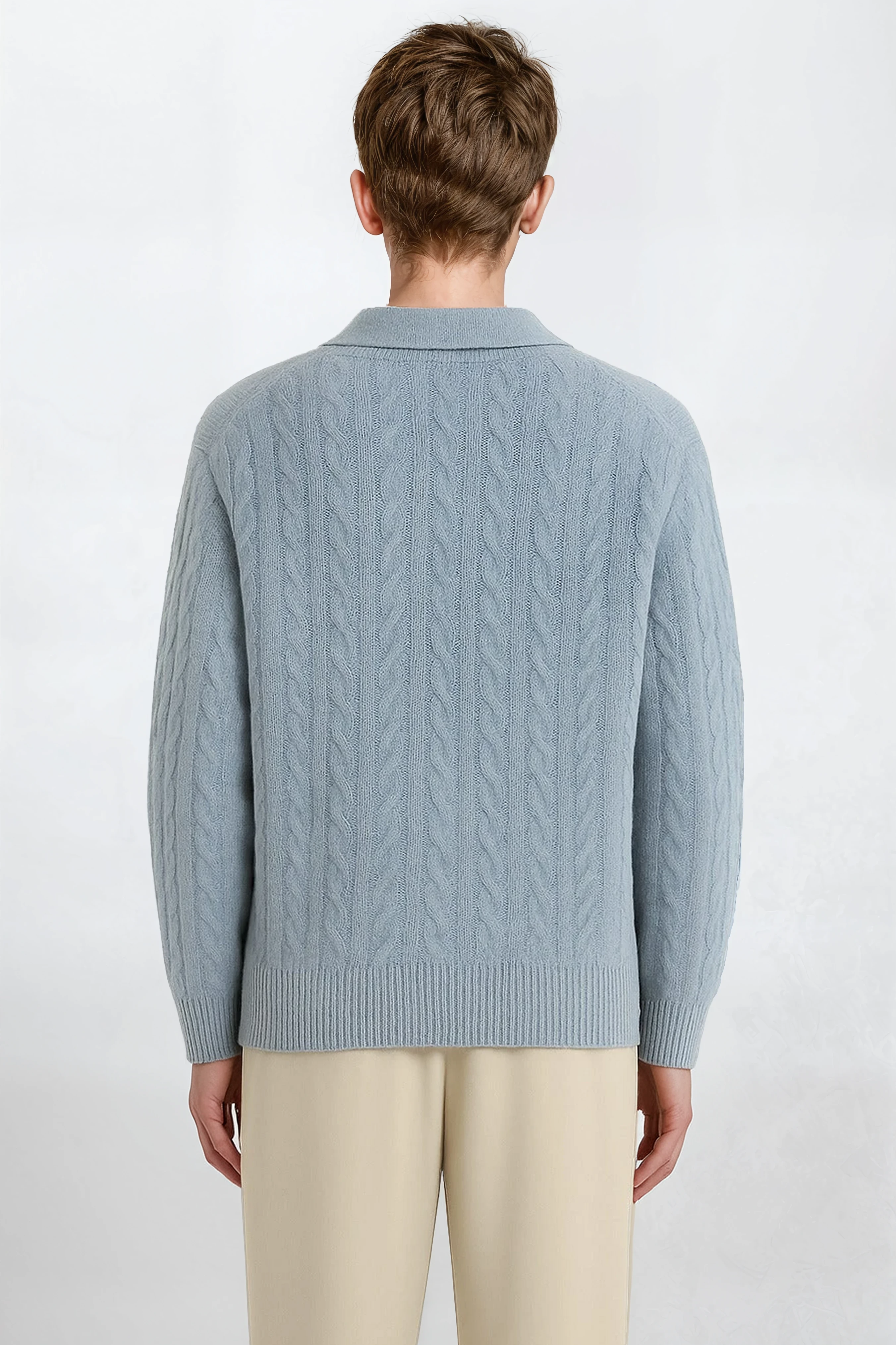 The Cable Knit Polo - Pea & Kew