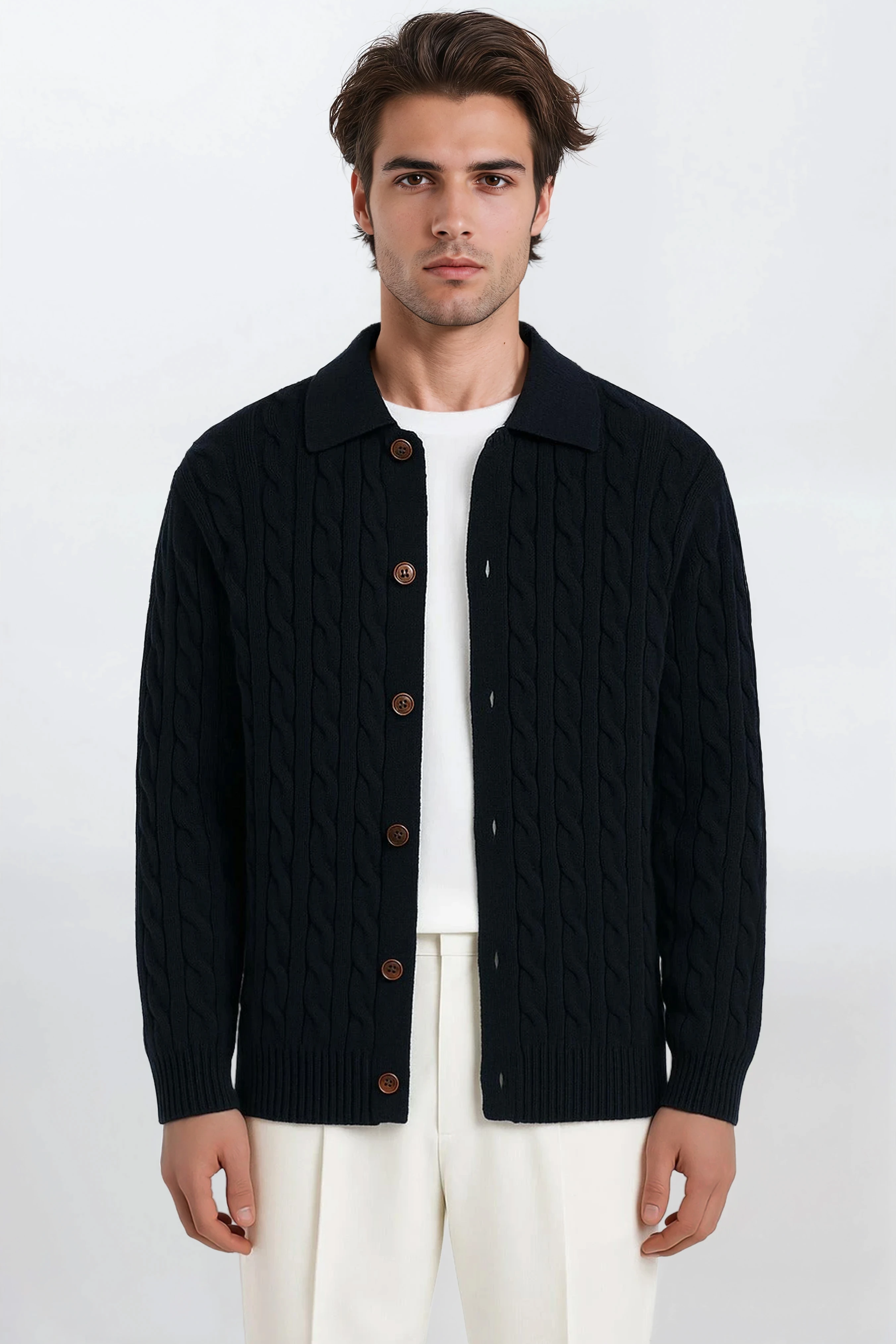 The Cable Knit Cardigan - Pea & Kew