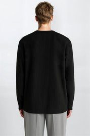 The Rib Crewneck Black - Pea & Kew