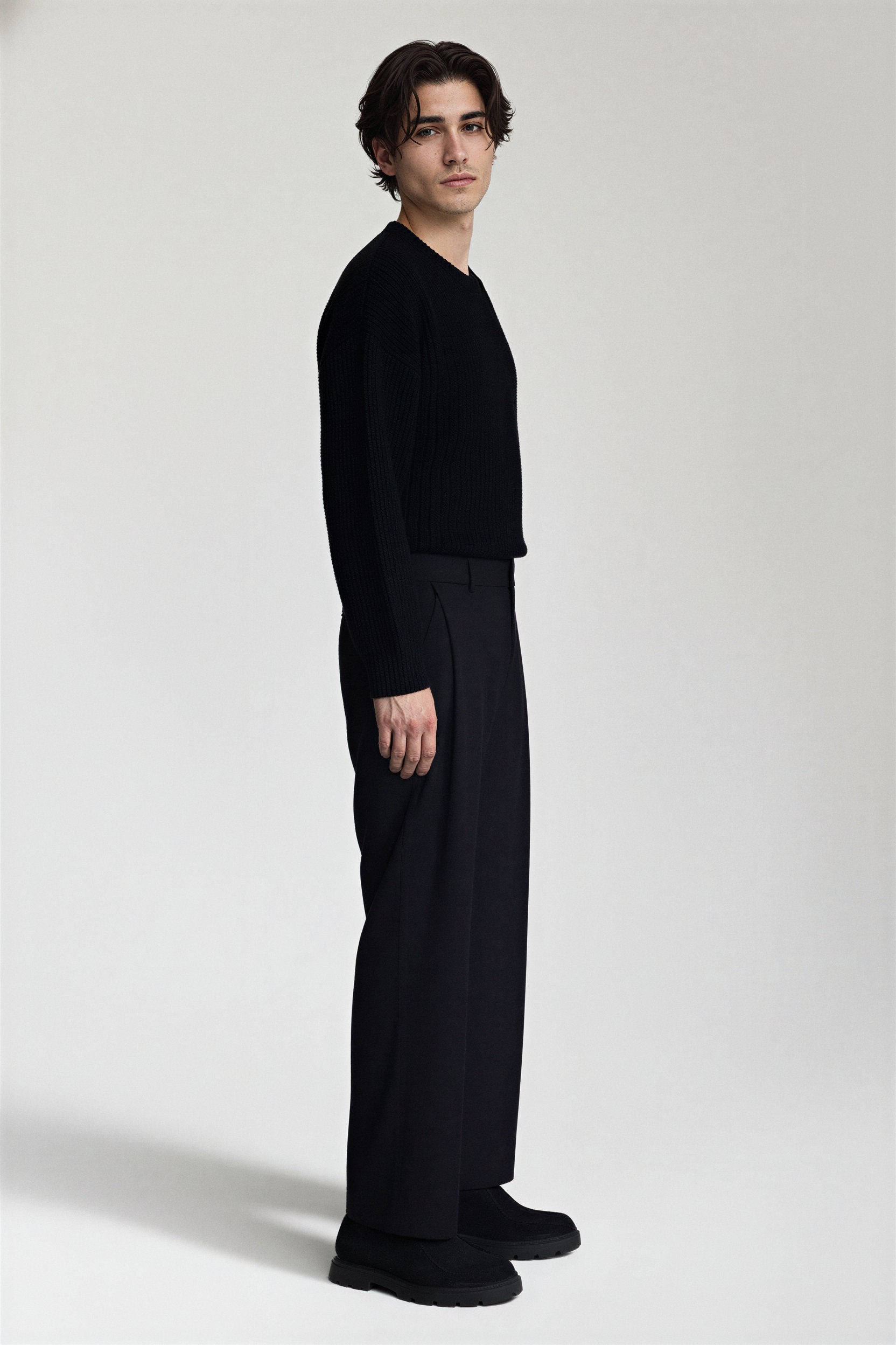 The Drape Trouser - Pea & Kew