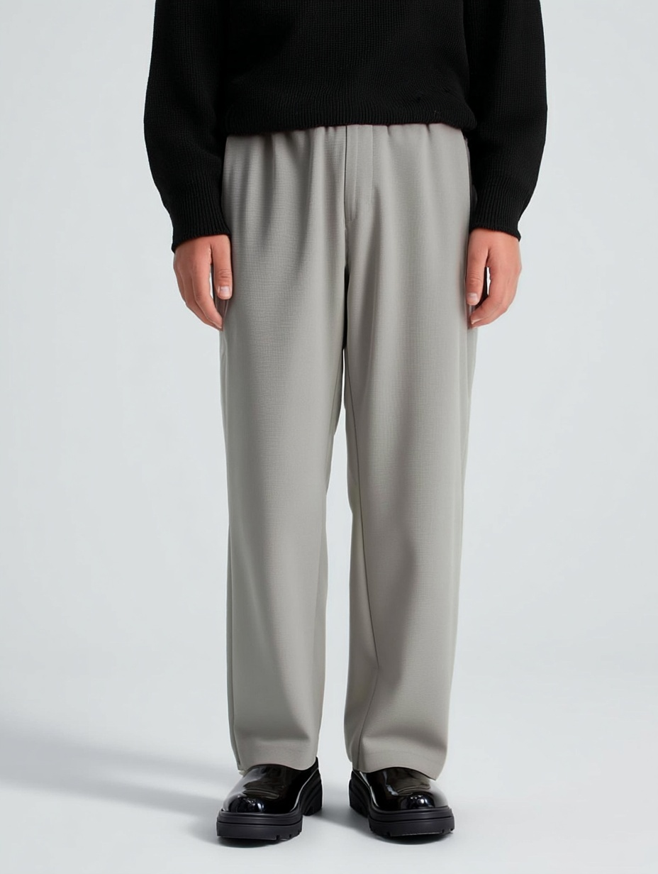 The Soft Drape Trouser - Grey - Pea & Kew