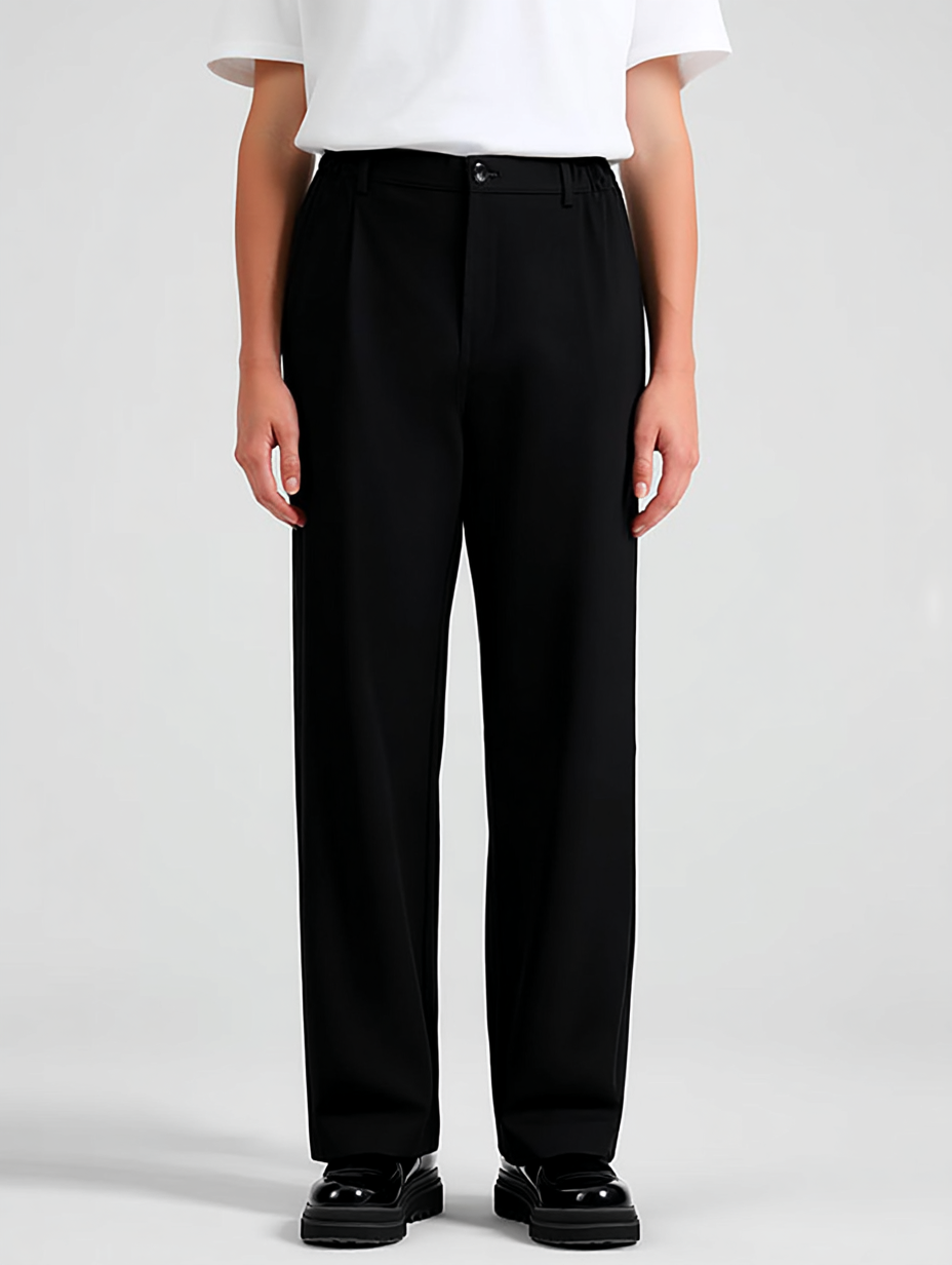 The Luxury Drape Trouser - Black - Pea & Kew