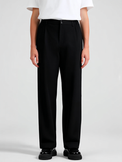 The Luxury Drape Trouser - Black - Pea & Kew
