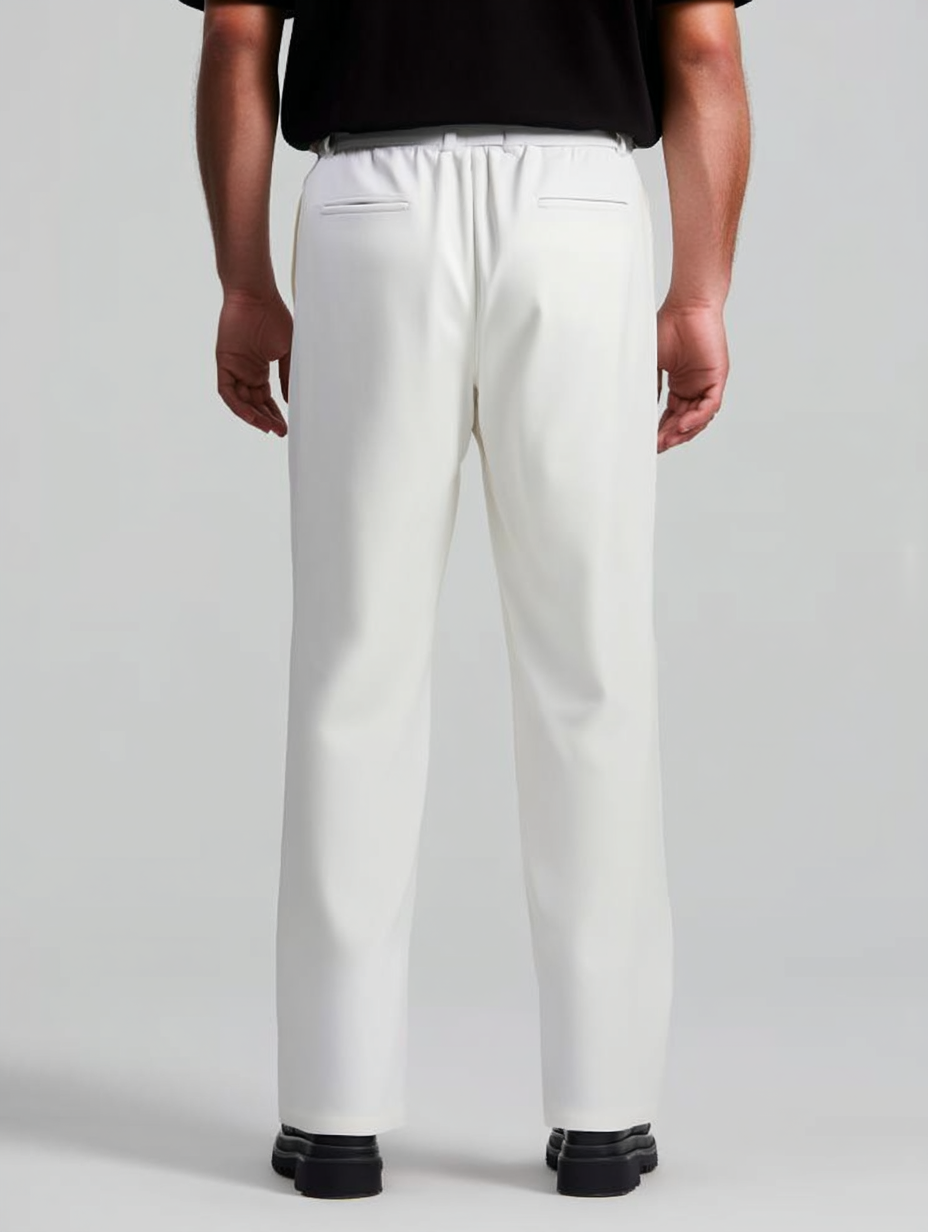 The Luxury Drape Trouser - White - Pea & Kew