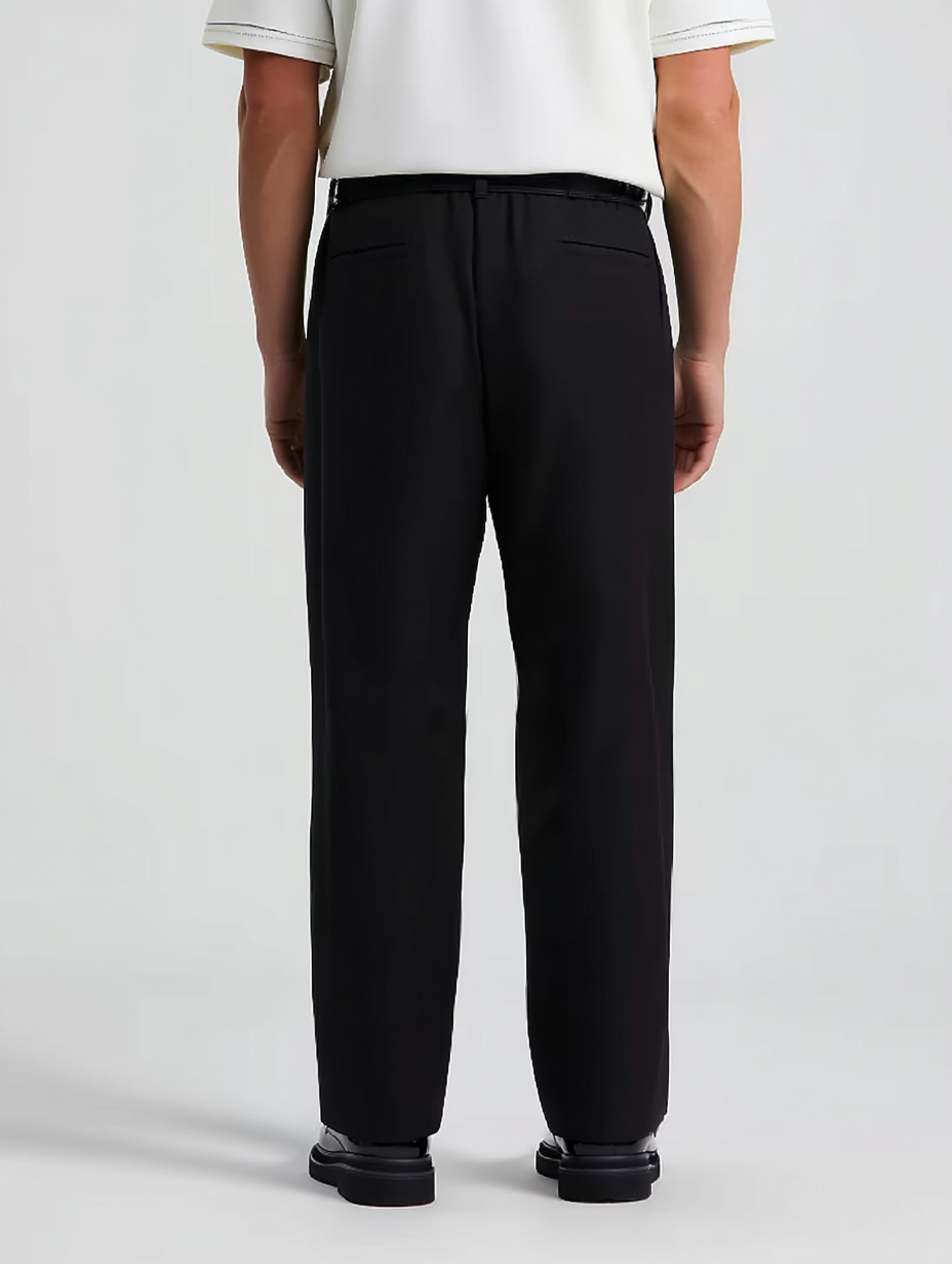 The Luxury Drape Trouser - Black - Pea & Kew