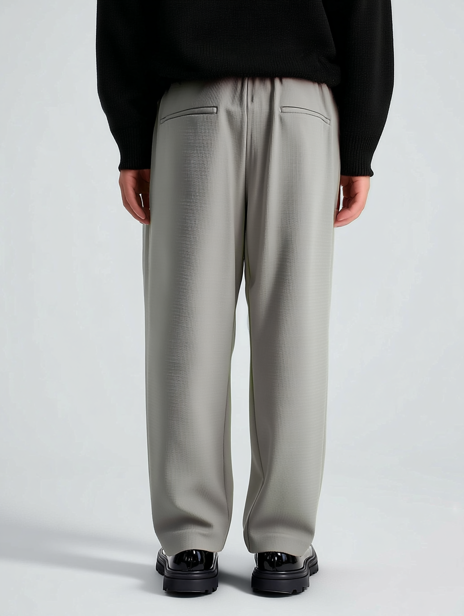 The Soft Drape Trouser - Grey - Pea & Kew