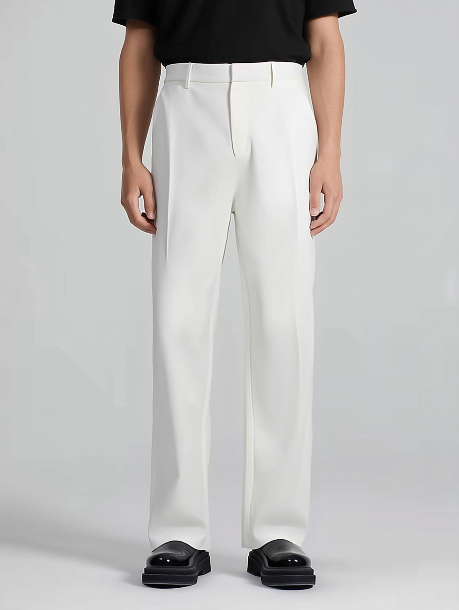 The Luxury Drape Trouser - White - Pea & Kew