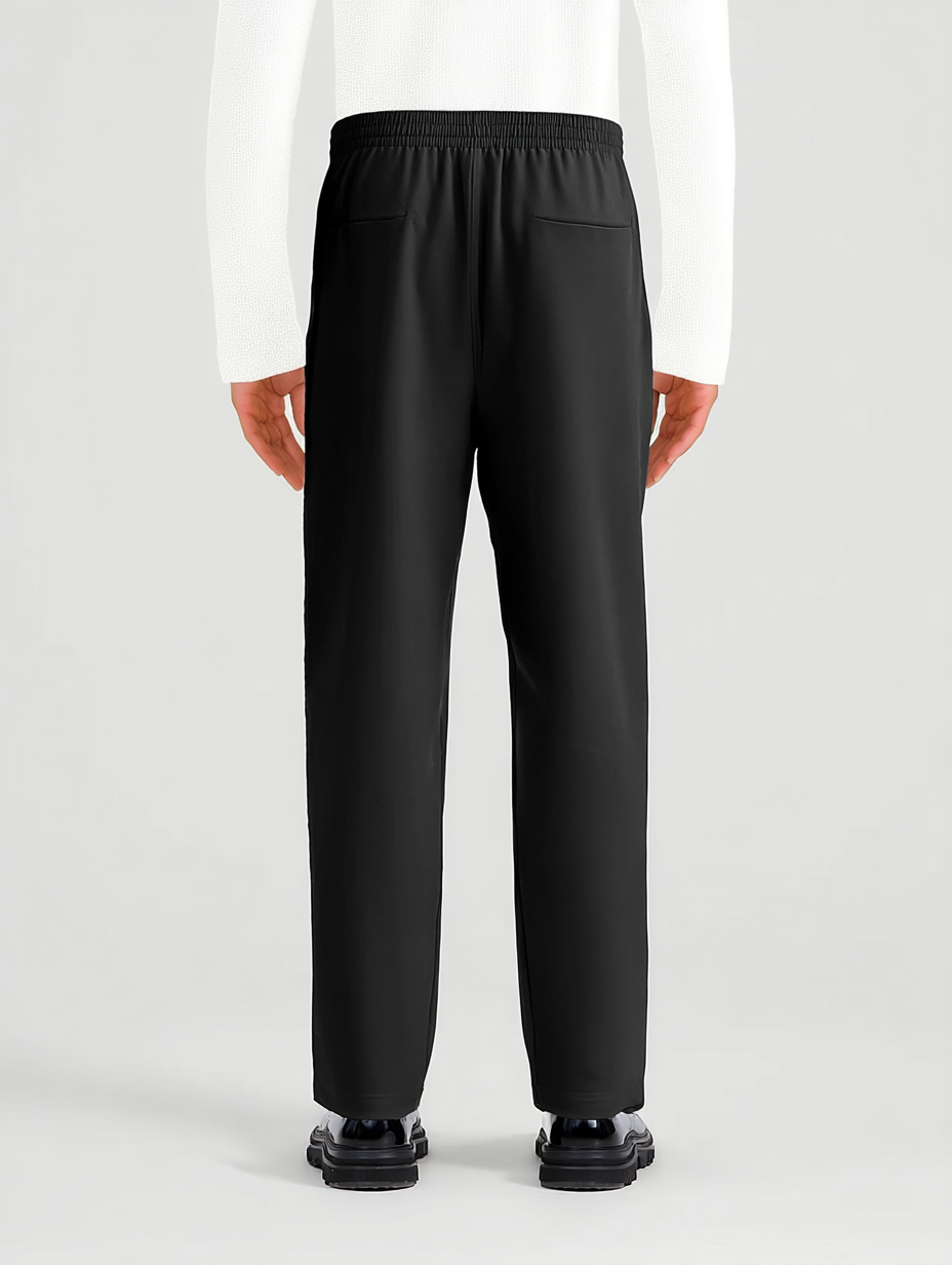 The Tailored Drape Trouser - Black - Pea & Kew