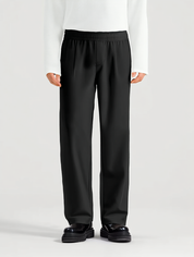 The Tailored Drape Trouser - Black - Pea & Kew