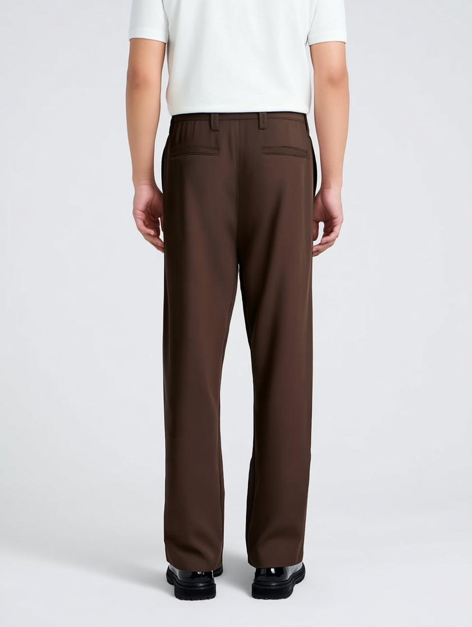 The Luxury Drape Trouser - Brown - Pea & Kew