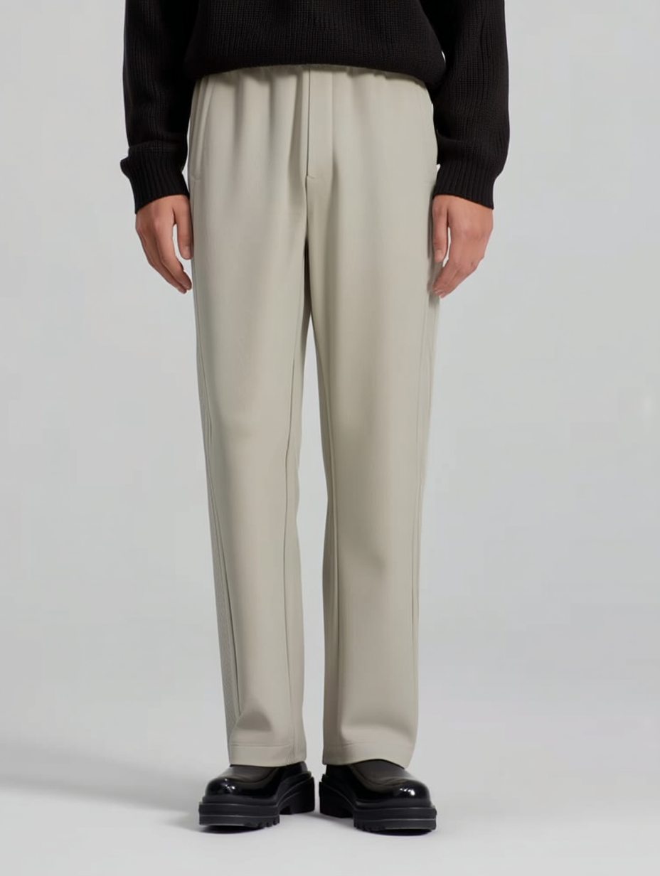 The Soft Drape Trouser - Sand - Pea & Kew