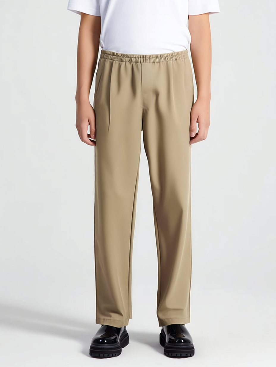 The Tailored Drape Trouser - Beige - Pea & Kew